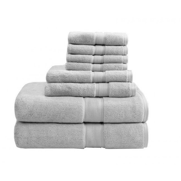 Madison Park Signature Madison Park MPS73-191 800Gsm 100 Percent Cotton Towel; Silver - 8 Piece Set MPS73-191 - main